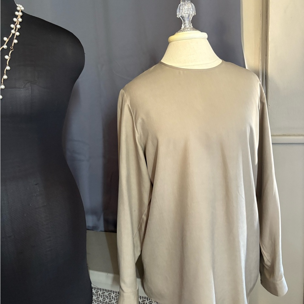 Nordstrom Classic Beige Silk Blouse